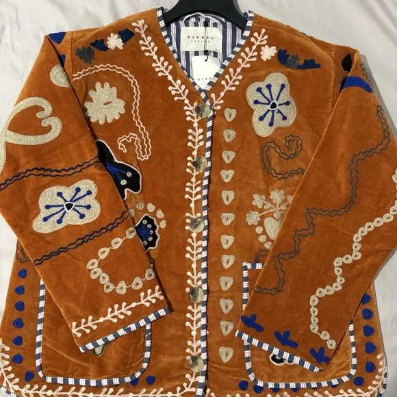 Sissel Edelbo Women’s Maggie Jacket Velvet Brown, Free People One Size - Picture 1 of 16